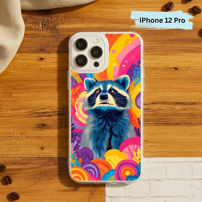 Colorful Rainbow Raccoon Phone Case IPhone Colorful Rainbow Raccoon Phone Case IPhone