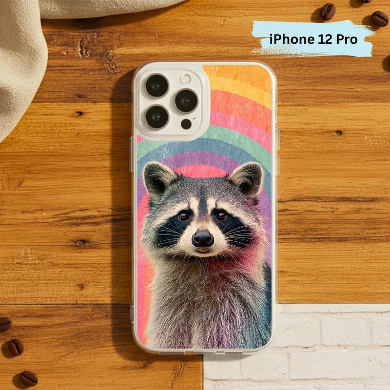 Rainbow Raccoon Groovy Smile Phone Case IPhone Rainbow Raccoon Groovy Smile Phone Case IPhone