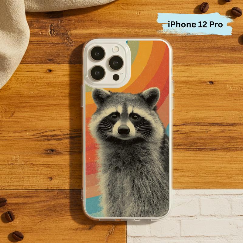 Retro Rainbow Raccoon Waves Phone Case IPhone Retro Rainbow Raccoon Waves Phone Case IPhone