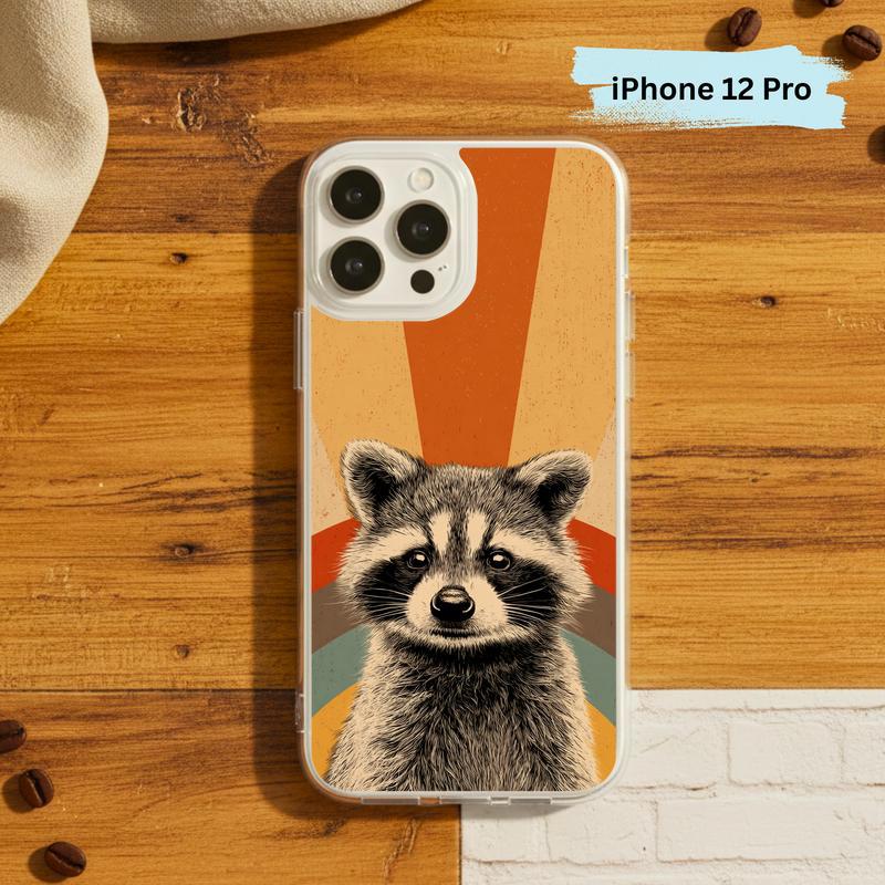 Retro 90s Rainbow Raccoon Beam Phone Case IPhone