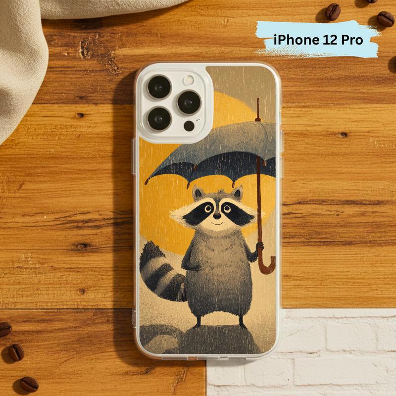 Watercolor Rainy Stormy-Cute Raccoon Phone Case IPhone Watercolor Rainy Stormy-Cute Raccoon Phone Case IPhone