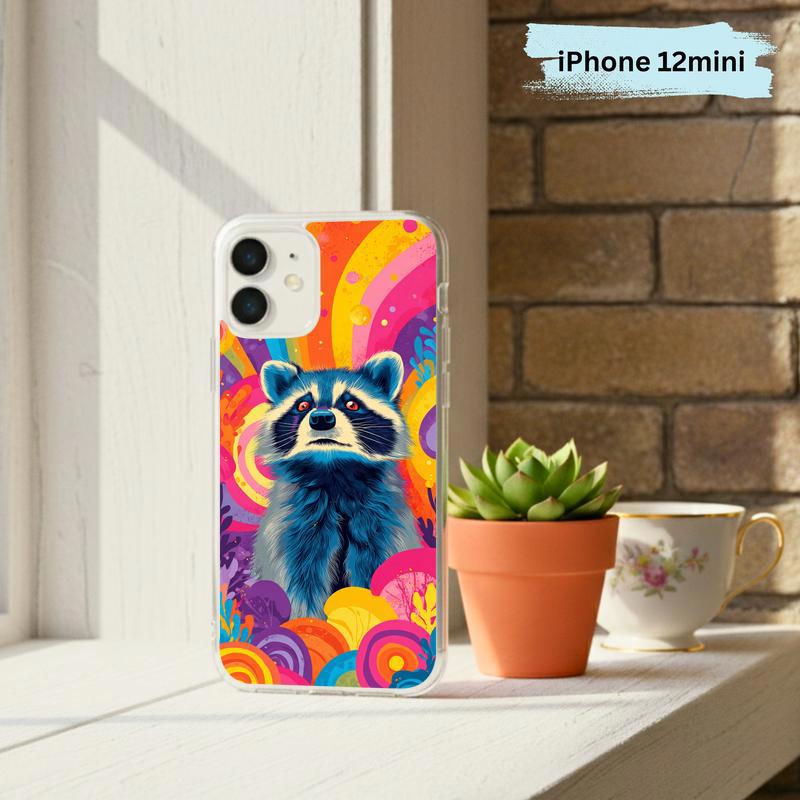 Colorful Rainbow Raccoon Phone Case IPhone Colorful Rainbow Raccoon Phone Case IPhone