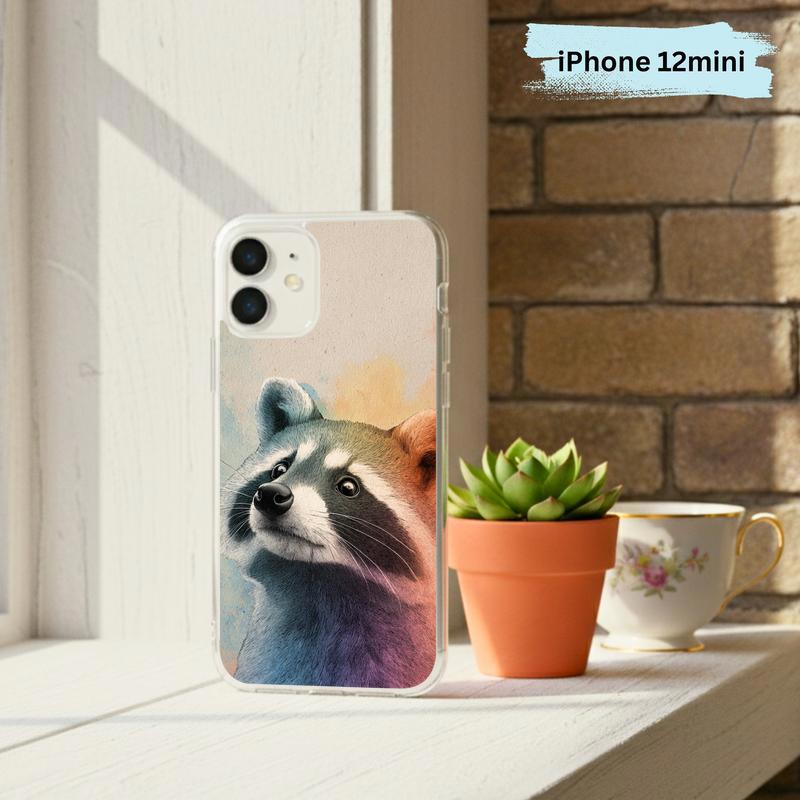 Gentle Rainbow Baby Raccoon Phone Case IPhone Gentle Rainbow Baby Raccoon Phone Case IPhone
