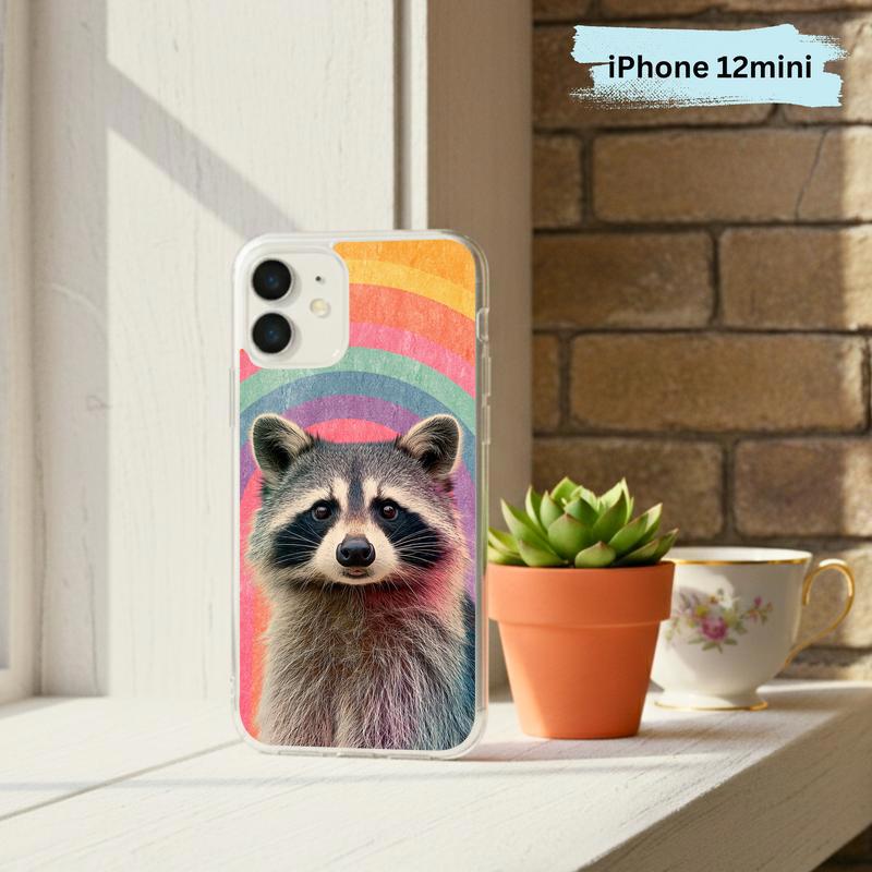 Rainbow Raccoon Groovy Smile Phone Case IPhone Rainbow Raccoon Groovy Smile Phone Case IPhone