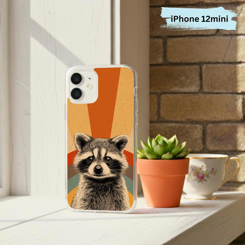 Retro 90s Rainbow Raccoon Beam Phone Case IPhone