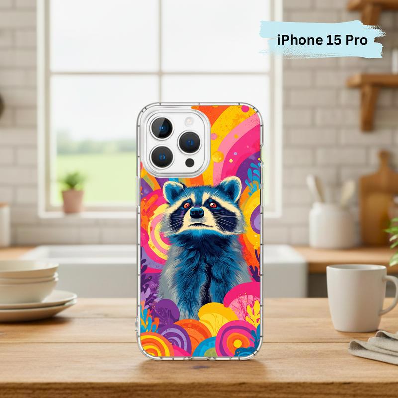 Colorful Rainbow Raccoon Phone Case IPhone Colorful Rainbow Raccoon Phone Case IPhone