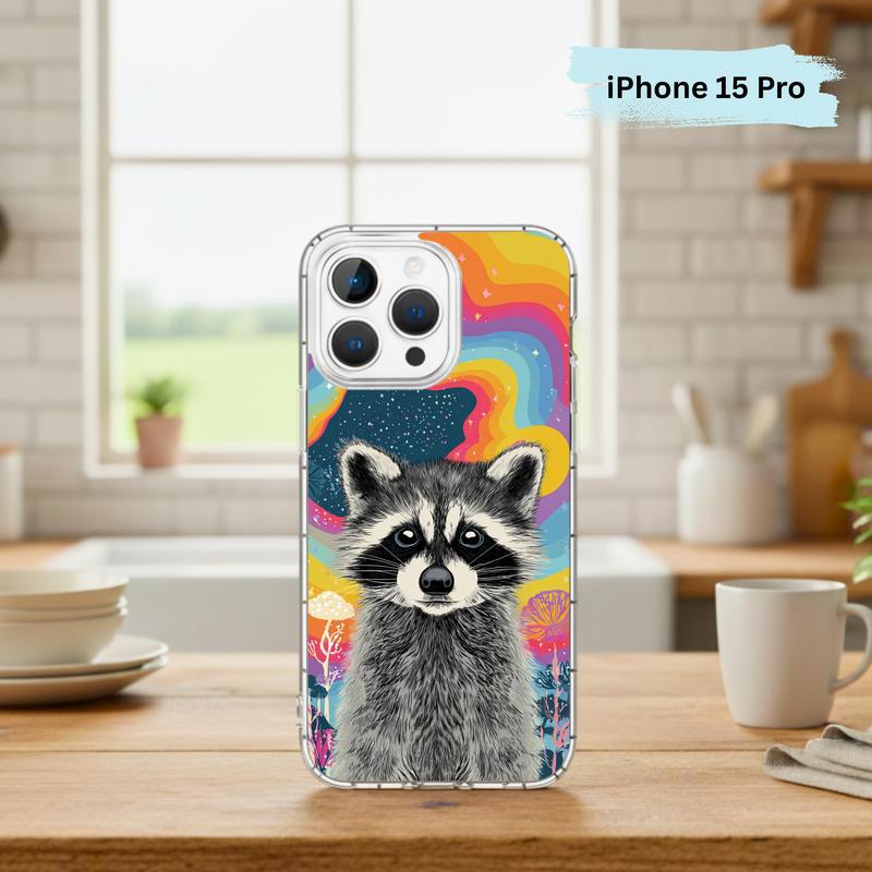 Cute Magical Rainbow Raccoon Phone Case IPhone