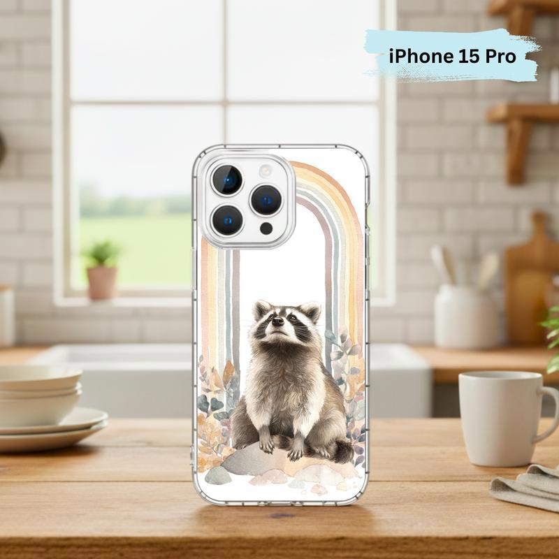 Rainbow Raccoon Whimsical Arch Phone Case IPhone Rainbow Raccoon Whimsical Arch Phone Case IPhone