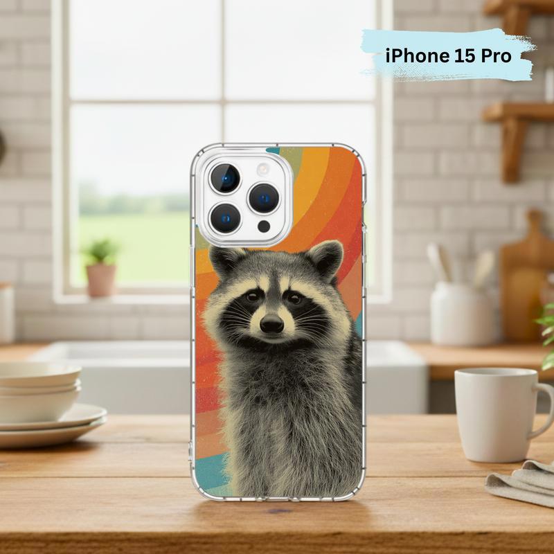 Retro Rainbow Raccoon Waves Phone Case IPhone Retro Rainbow Raccoon Waves Phone Case IPhone
