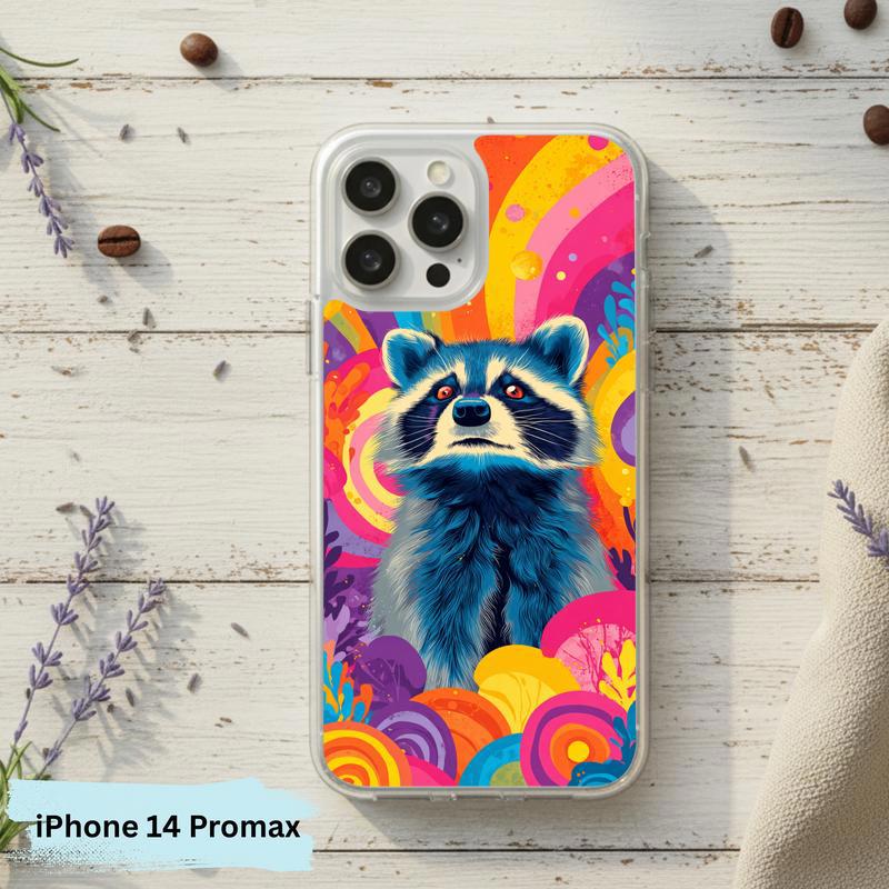 Colorful Rainbow Raccoon Phone Case IPhone Colorful Rainbow Raccoon Phone Case IPhone