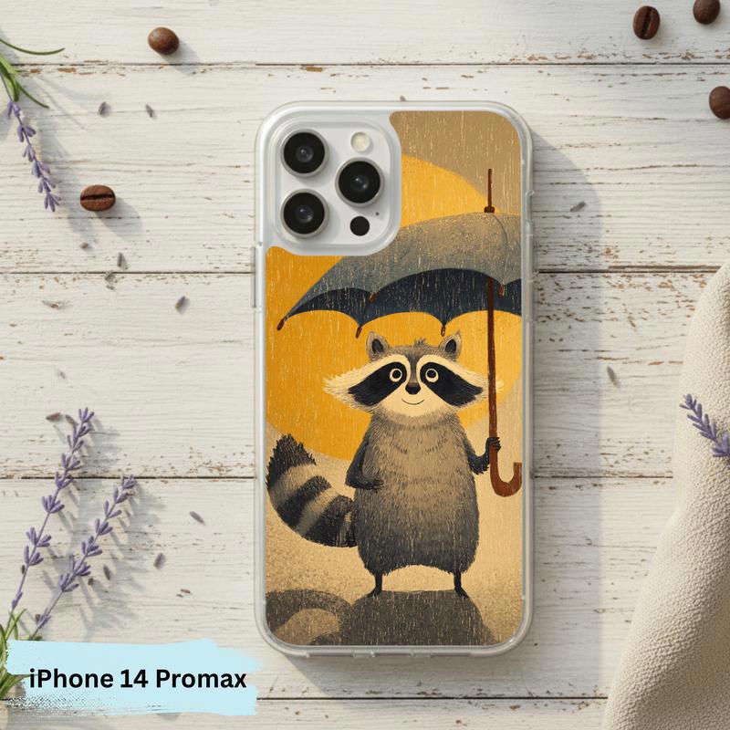 Watercolor Rainy Stormy-Cute Raccoon Phone Case IPhone Watercolor Rainy Stormy-Cute Raccoon Phone Case IPhone