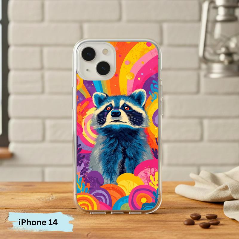 Colorful Rainbow Raccoon Phone Case IPhone Colorful Rainbow Raccoon Phone Case IPhone
