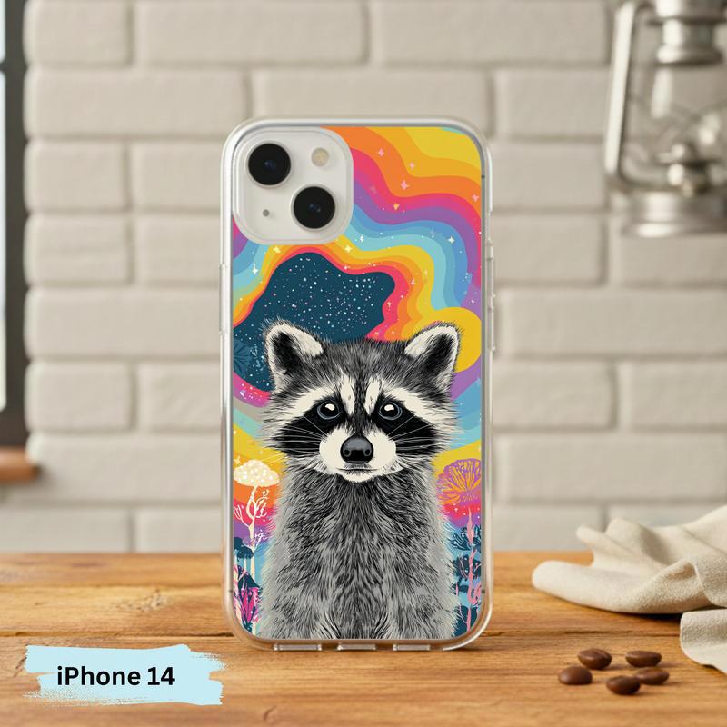 Cute Magical Rainbow Raccoon Phone Case IPhone