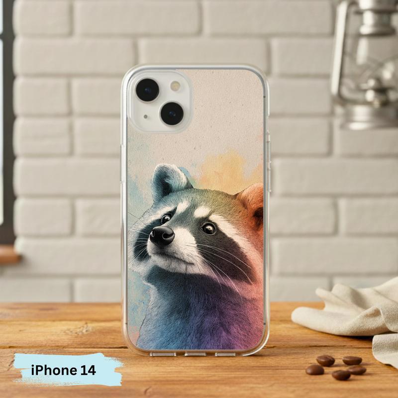 Gentle Rainbow Baby Raccoon Phone Case IPhone Gentle Rainbow Baby Raccoon Phone Case IPhone
