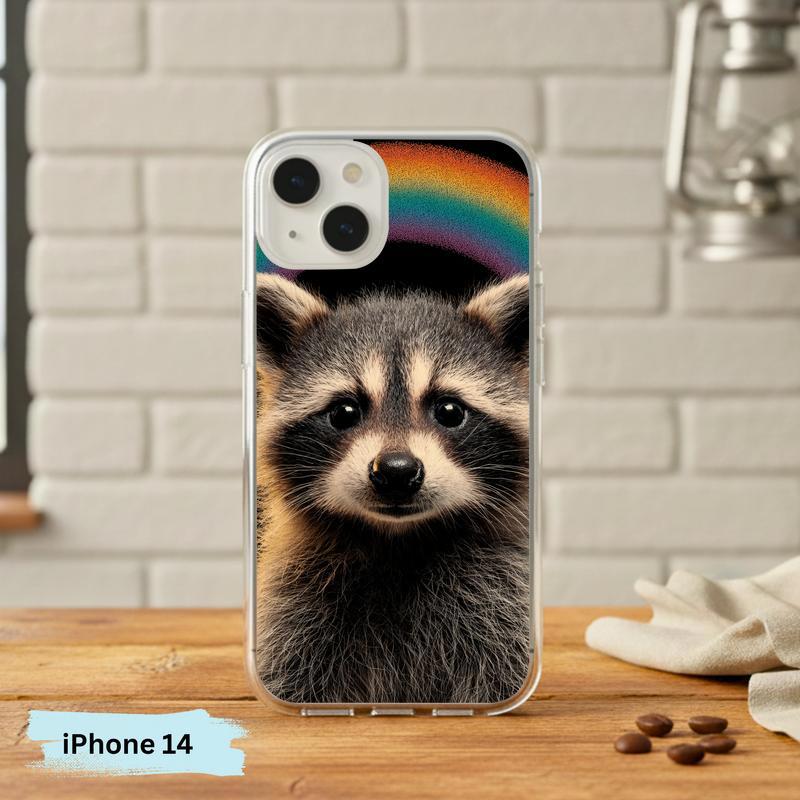 Rainbow Raccoon Hippy Aura Phone Case IPhone Rainbow Raccoon Hippy Aura Phone Case IPhone