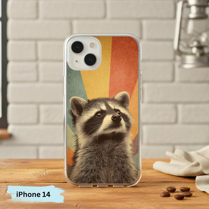Rainbow Raccoon Retro Beam Phone Case IPhone Rainbow Raccoon Retro Beam Phone Case IPhone