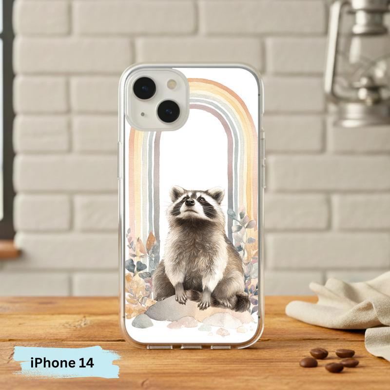 Rainbow Raccoon Whimsical Arch Phone Case IPhone Rainbow Raccoon Whimsical Arch Phone Case IPhone