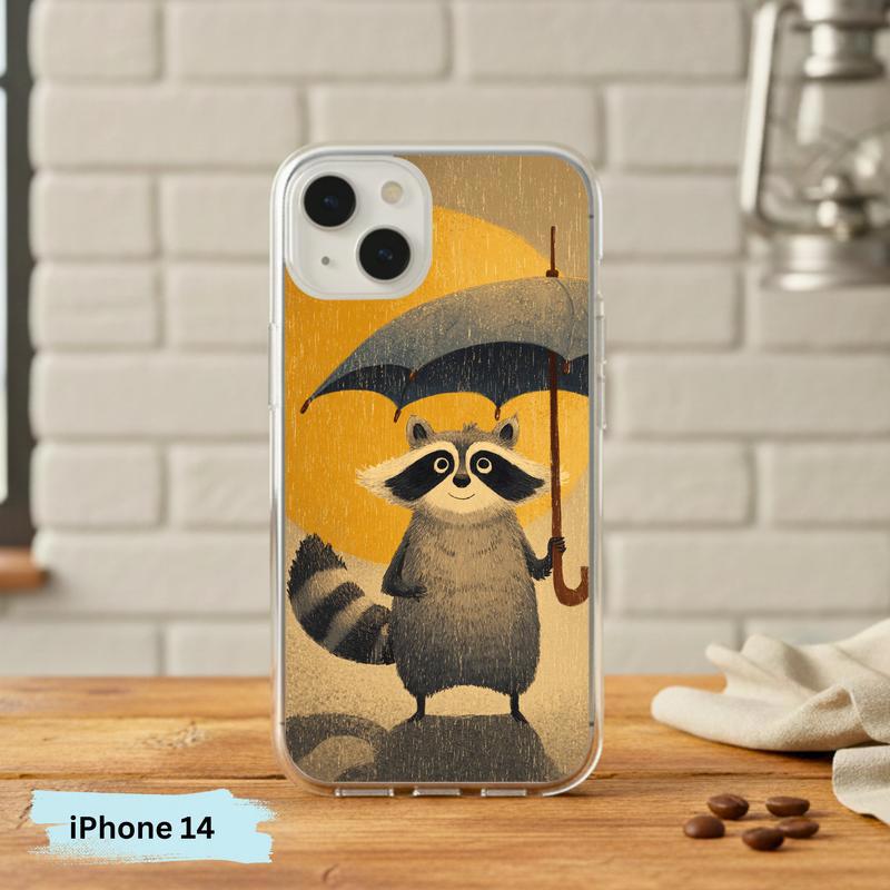 Watercolor Rainy Stormy-Cute Raccoon Phone Case IPhone Watercolor Rainy Stormy-Cute Raccoon Phone Case IPhone