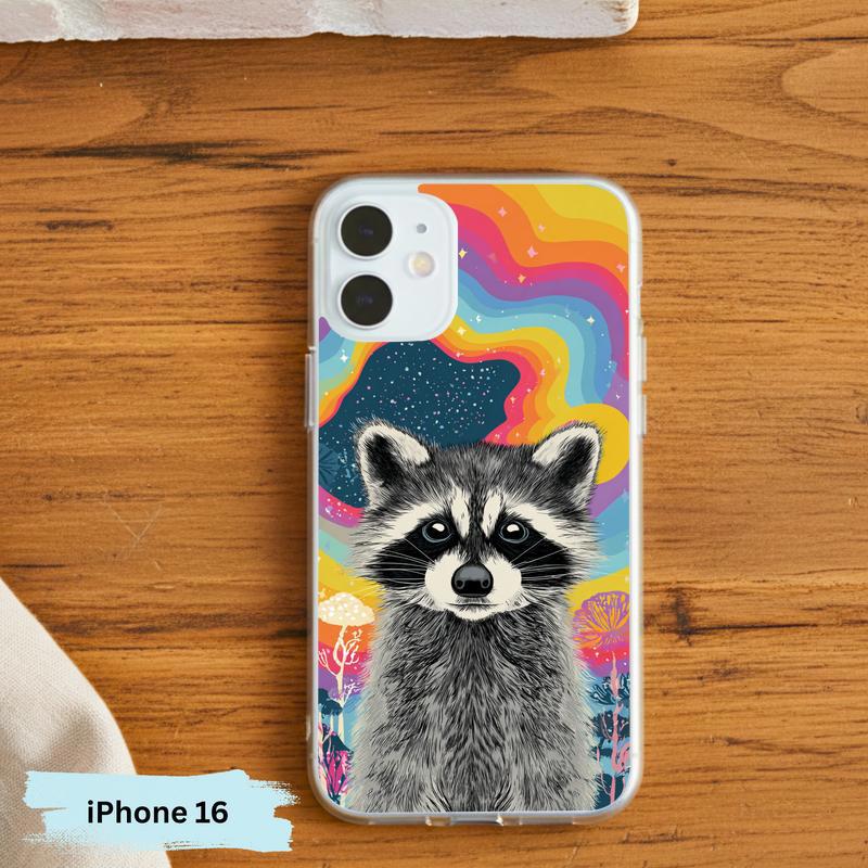 Cute Magical Rainbow Raccoon Phone Case IPhone