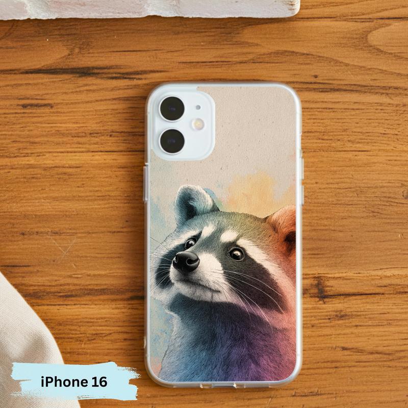Gentle Rainbow Baby Raccoon Phone Case IPhone Gentle Rainbow Baby Raccoon Phone Case IPhone