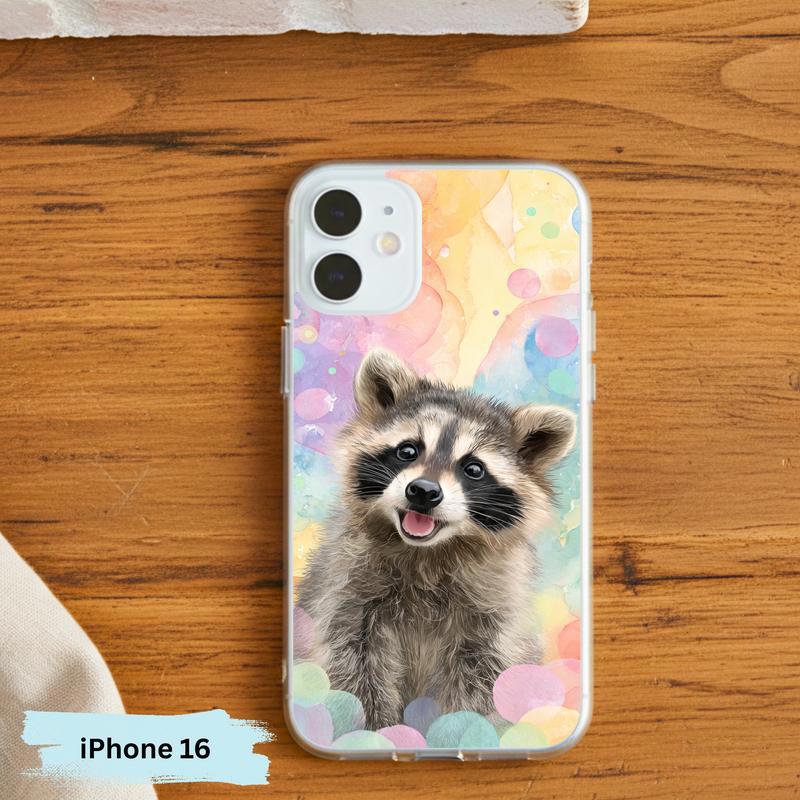 Rainbow Raccoon Happy Pastel Phone Case IPhone