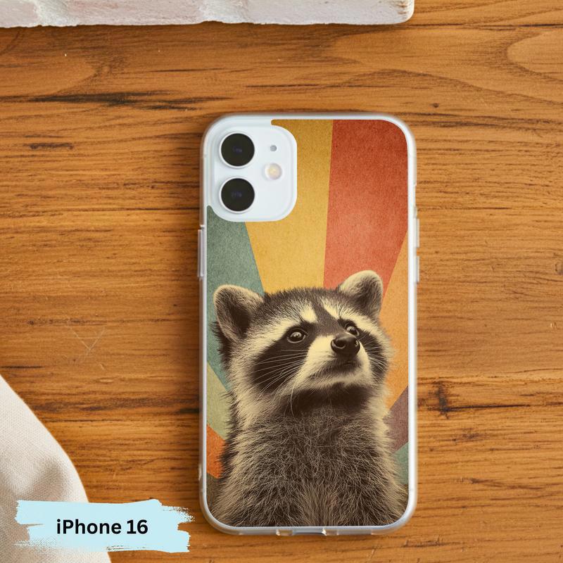 Rainbow Raccoon Retro Beam Phone Case IPhone Rainbow Raccoon Retro Beam Phone Case IPhone