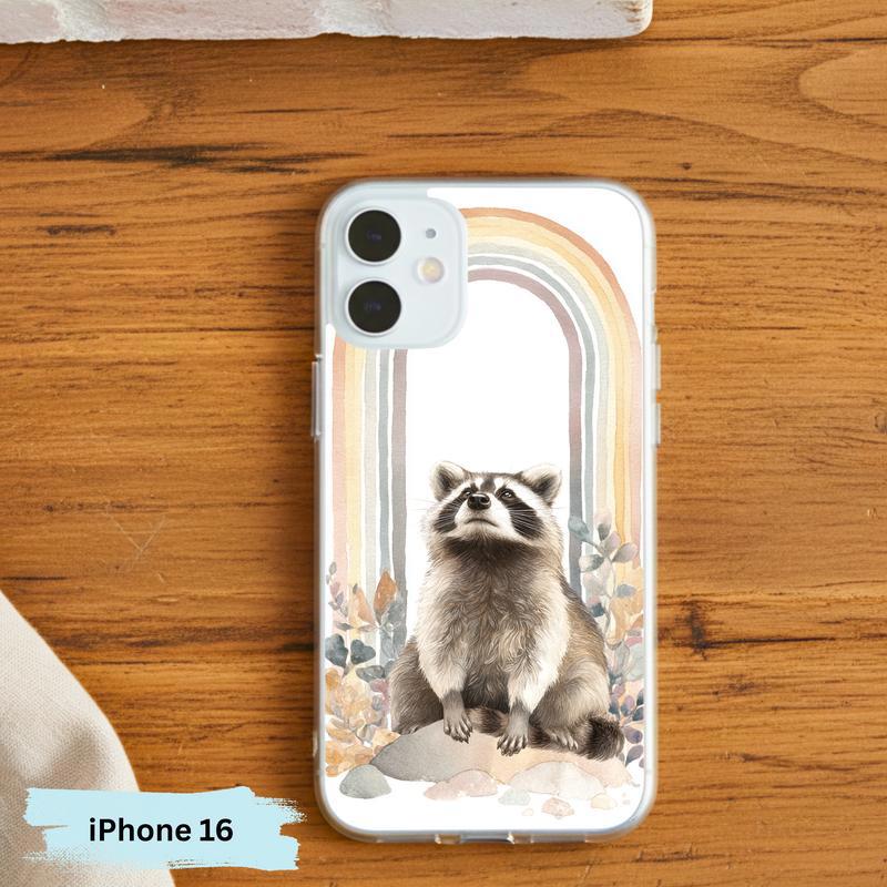 Rainbow Raccoon Whimsical Arch Phone Case IPhone Rainbow Raccoon Whimsical Arch Phone Case IPhone