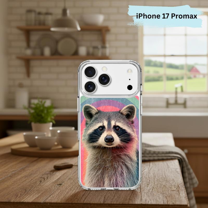 Rainbow Raccoon Groovy Smile Phone Case IPhone Rainbow Raccoon Groovy Smile Phone Case IPhone
