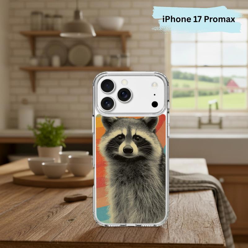 Retro Rainbow Raccoon Waves Phone Case IPhone Retro Rainbow Raccoon Waves Phone Case IPhone