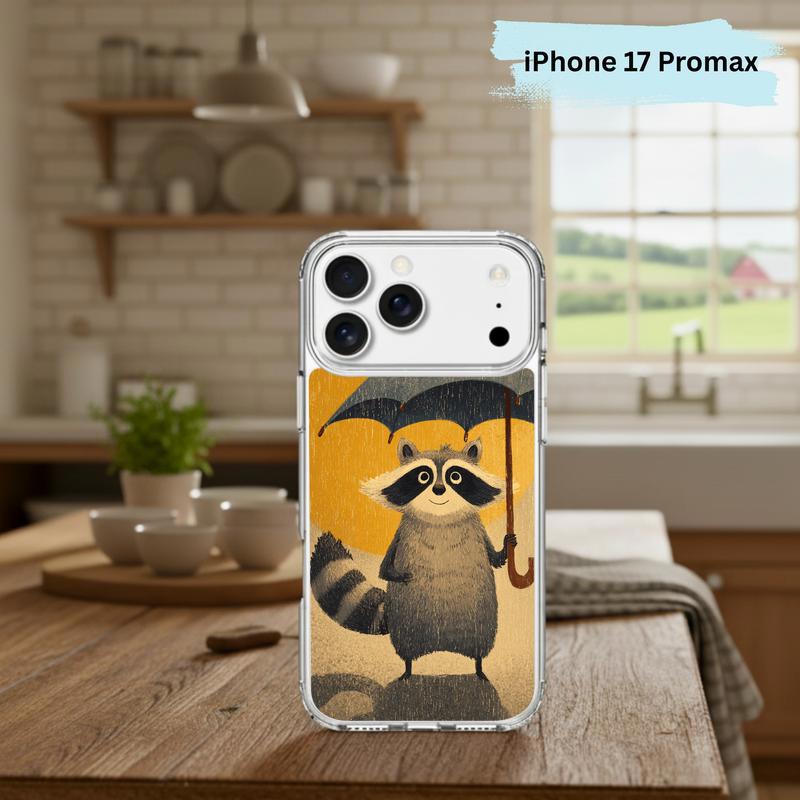 Watercolor Rainy Stormy-Cute Raccoon Phone Case IPhone Watercolor Rainy Stormy-Cute Raccoon Phone Case IPhone