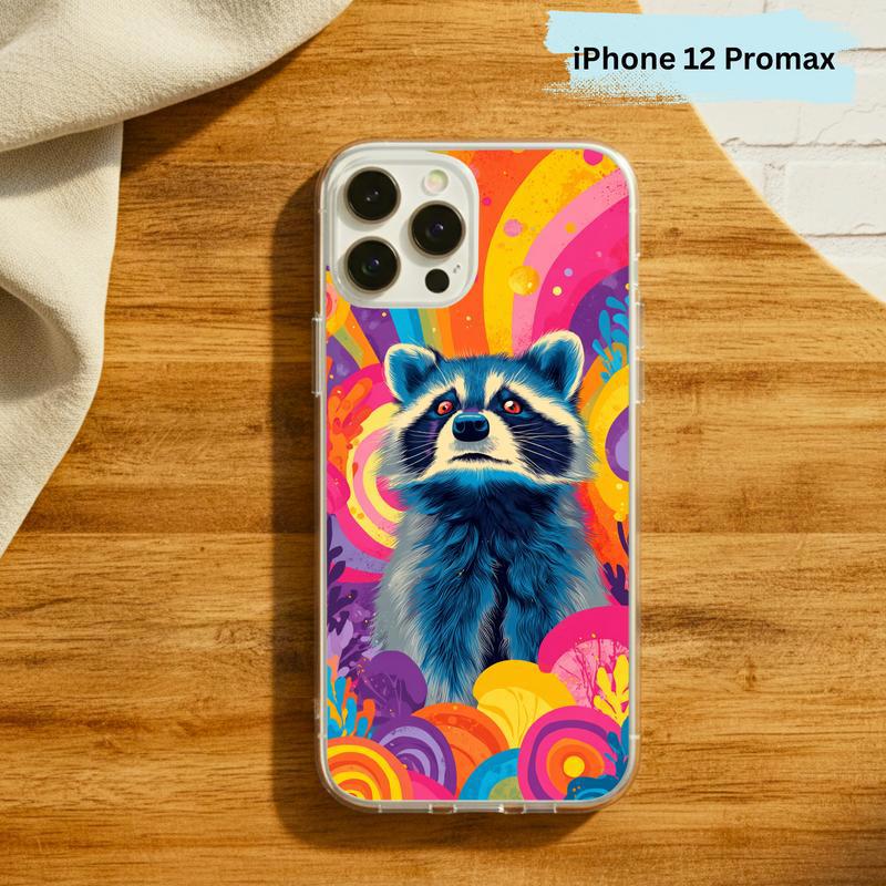 Colorful Rainbow Raccoon Phone Case IPhone Colorful Rainbow Raccoon Phone Case IPhone