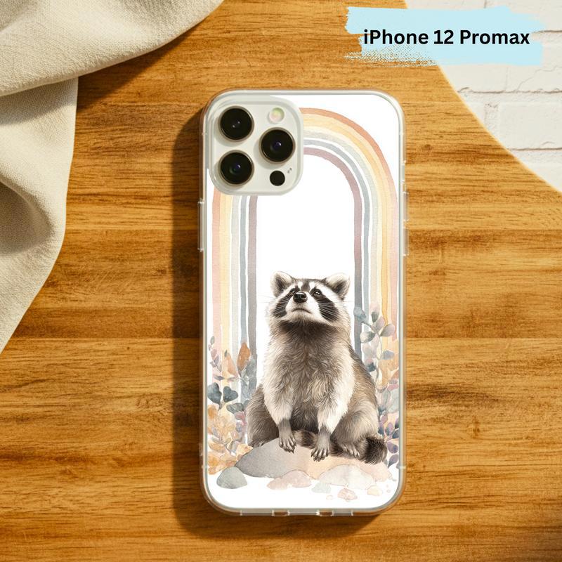 Rainbow Raccoon Whimsical Arch Phone Case IPhone Rainbow Raccoon Whimsical Arch Phone Case IPhone