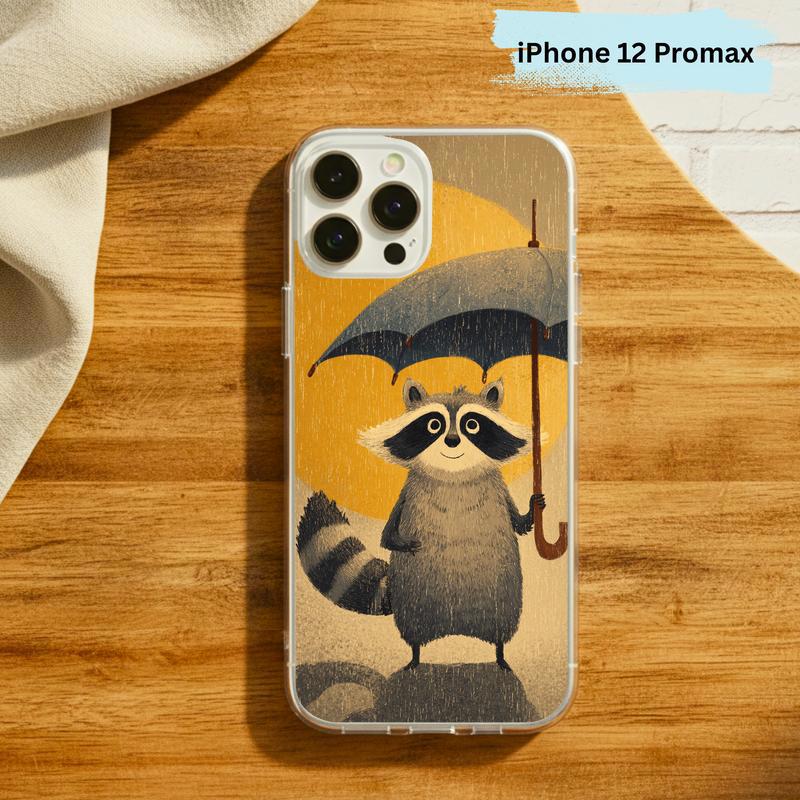 Watercolor Rainy Stormy-Cute Raccoon Phone Case IPhone Watercolor Rainy Stormy-Cute Raccoon Phone Case IPhone