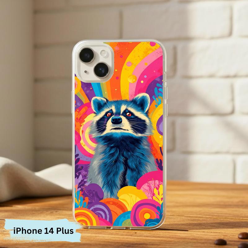 Colorful Rainbow Raccoon Phone Case IPhone Colorful Rainbow Raccoon Phone Case IPhone