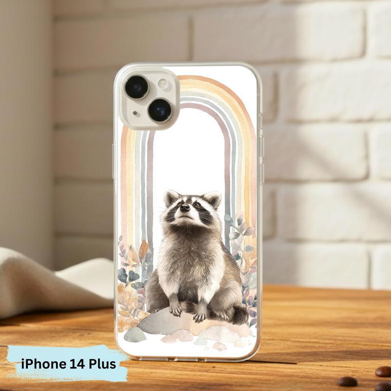 Rainbow Raccoon Whimsical Arch Phone Case IPhone Rainbow Raccoon Whimsical Arch Phone Case IPhone