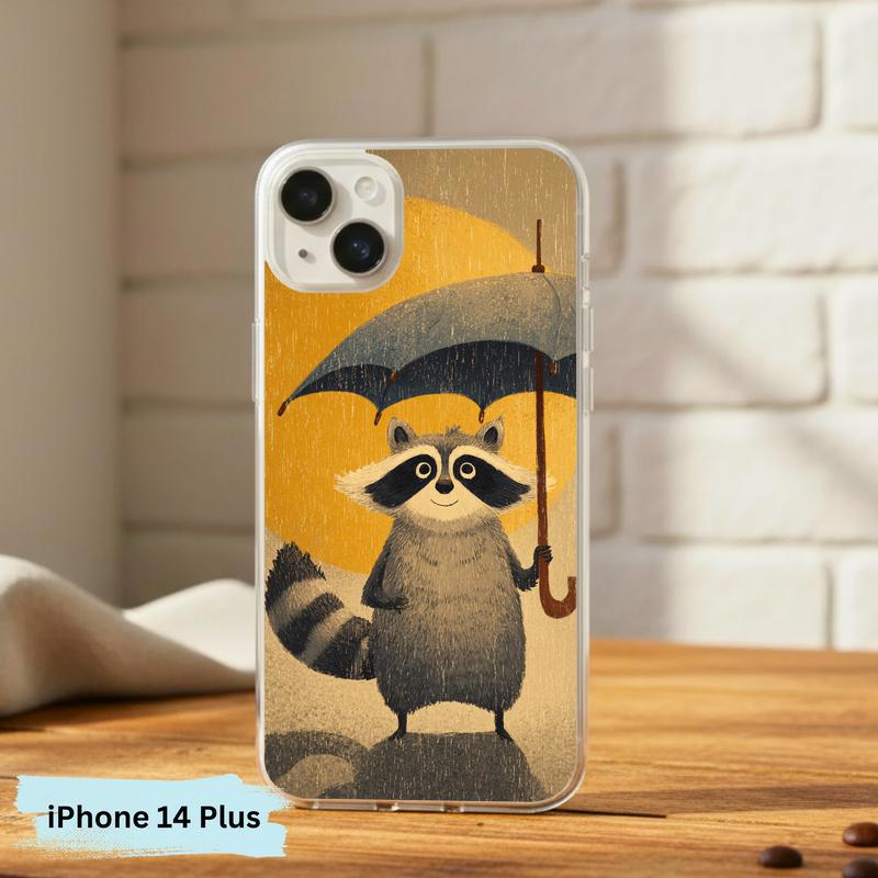 Watercolor Rainy Stormy-Cute Raccoon Phone Case IPhone Watercolor Rainy Stormy-Cute Raccoon Phone Case IPhone