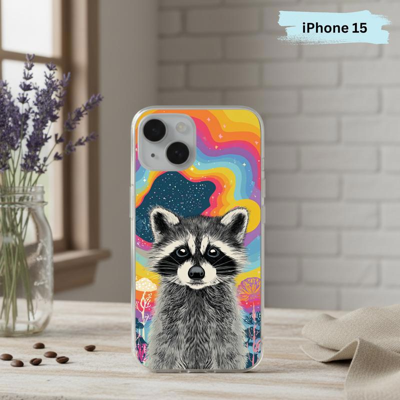 Cute Magical Rainbow Raccoon Phone Case IPhone