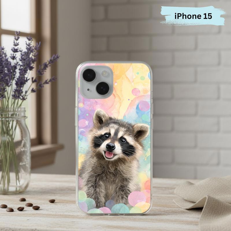 Rainbow Raccoon Happy Pastel Phone Case IPhone