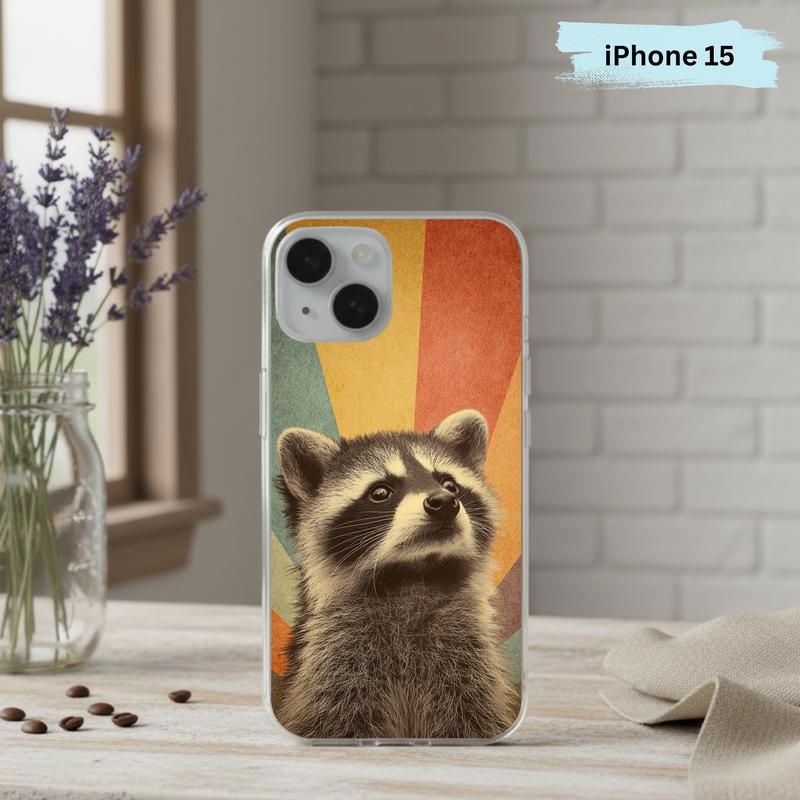 Rainbow Raccoon Retro Beam Phone Case IPhone Rainbow Raccoon Retro Beam Phone Case IPhone