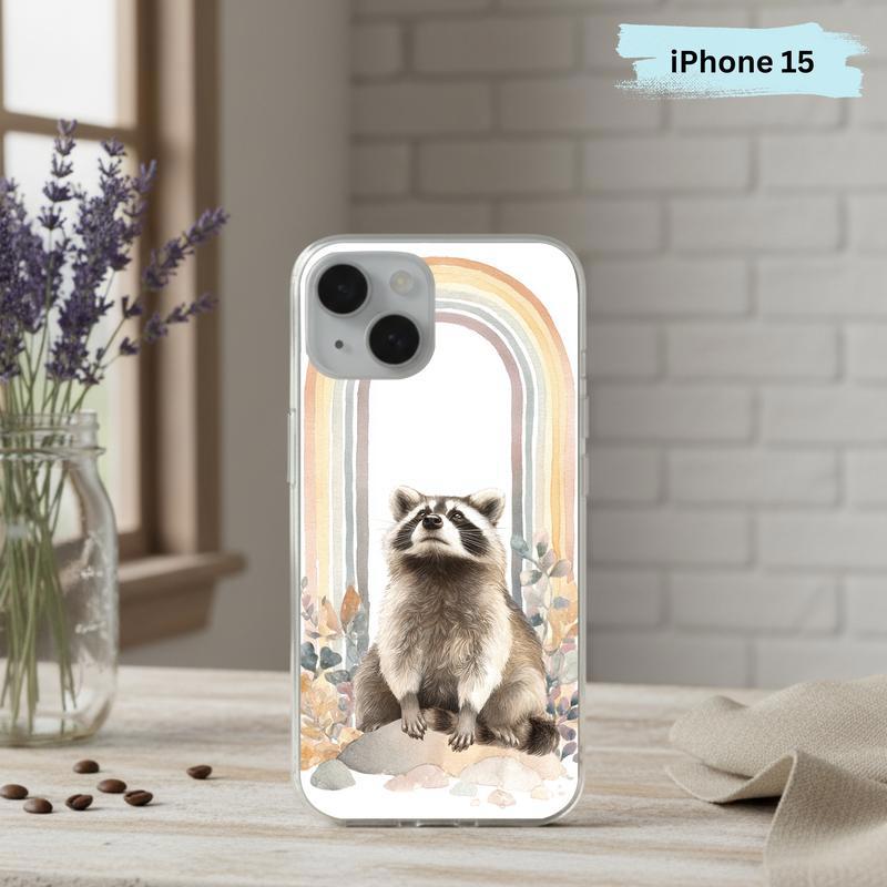 Rainbow Raccoon Whimsical Arch Phone Case IPhone Rainbow Raccoon Whimsical Arch Phone Case IPhone