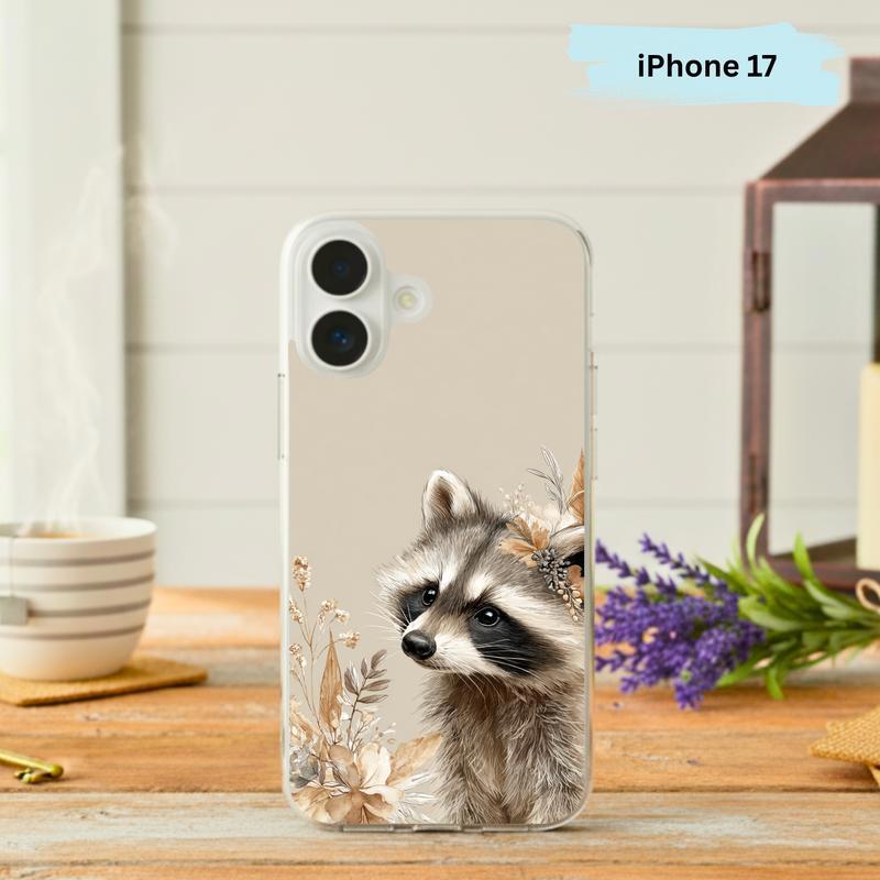 Baby Raccoon Boho Blooming Forest Phone Case IPhone - Raccsy