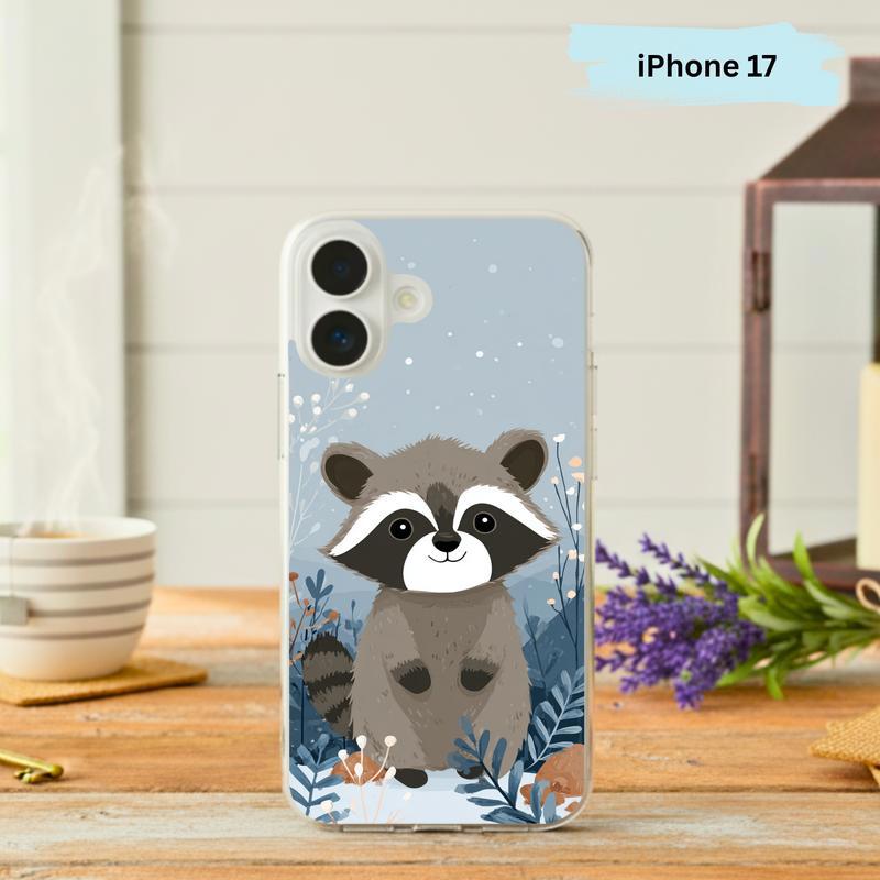 Cute Woodland Baby Raccoon Under Pine Trees Phone Case IPhone - Raccsy
