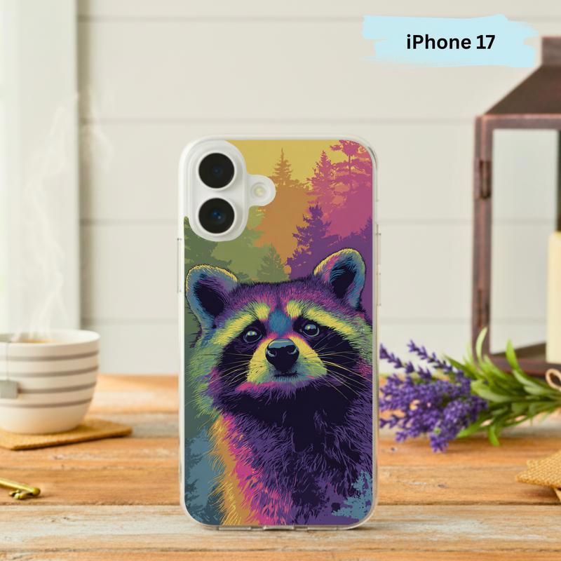 Hippy Rainbow Forest Raccoon Phone Case IPhone - Raccsy