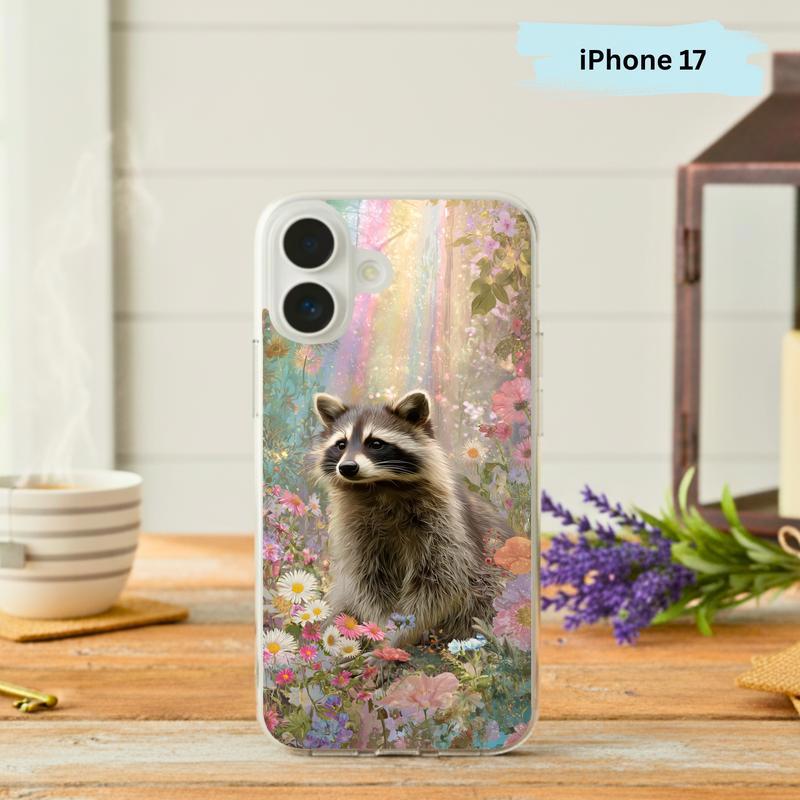 Kawaii Rainbow Raccoon Boho Garden Phone Case IPhone - Raccsy