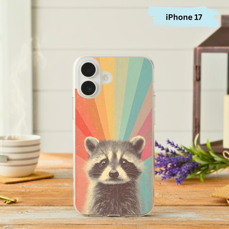Rainbow Raccoon Cute Beam Phone Case IPhone - Raccsy