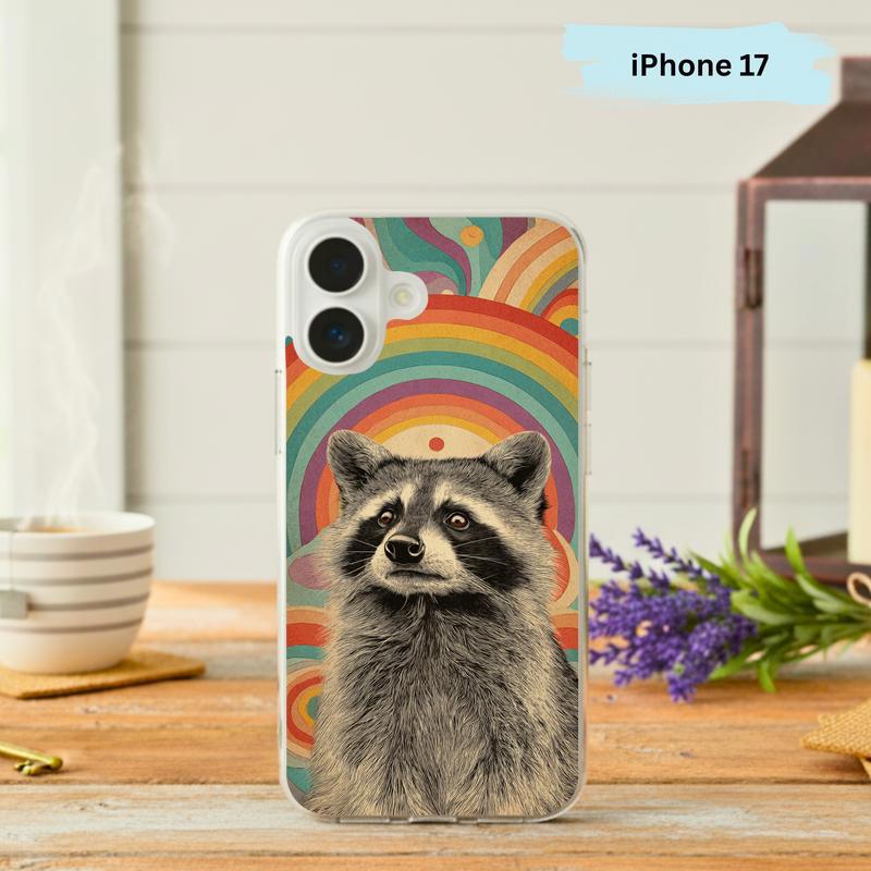 Rainbow Raccoon, Psychedelic Hippy Raccoon Phone Case IPhone - Raccsy