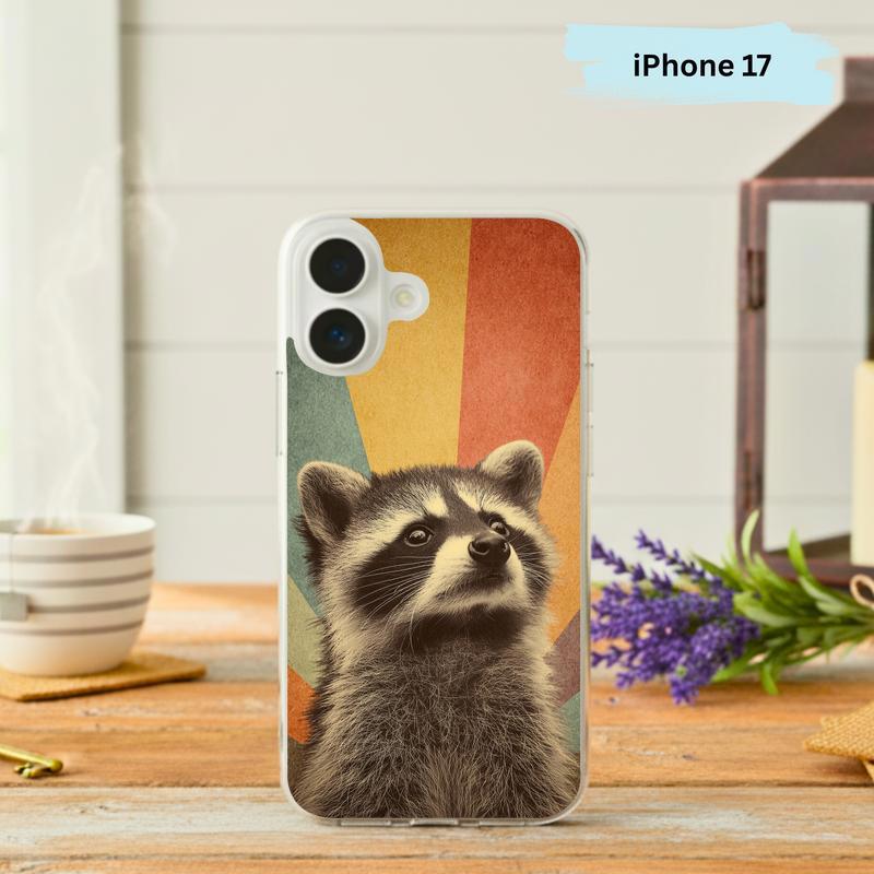Rainbow Raccoon Retro Beam Phone Case IPhone - Raccsy
