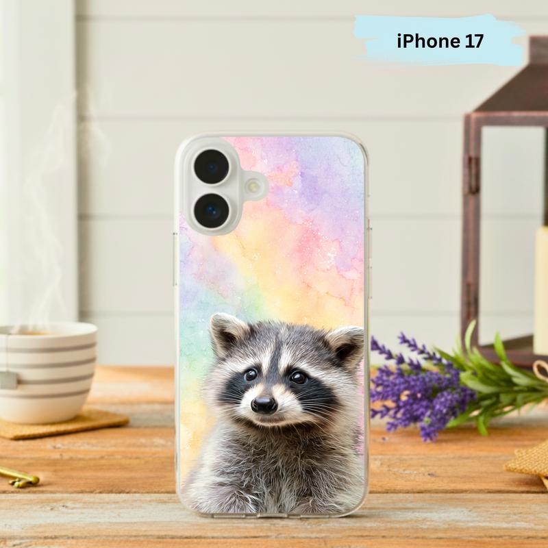 Rainbow Raccoon Soft Smile Phone Case IPhone - Raccsy