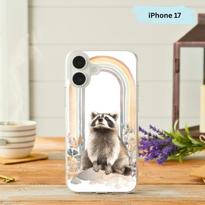 Rainbow Raccoon Whimsical Arch Phone Case IPhone - Raccsy