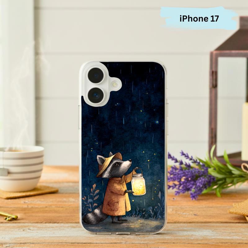 Rainy Day Raccoon, Soft Rainy Glow Phone Case IPhone - Raccsy